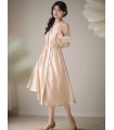 Moonlight Variation Fashion V-Ausschnitt Hemdkleid 2023 Frühling Neues Taillen-Tencel-Kleid 