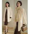 Straight tube round neck woolen coat new early autumn top 