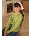 Cardigan canotta ricamato fragola Set due pezzi 