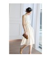 Stand-up collar slimming strappy vest dress 