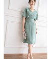 V-neck lazy goddess dress