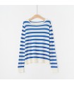 Kaos Sweater Garis Kontras Linen 