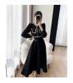 Skirt panjang gaya Hepburn yang mencengkam pinggang mewah 