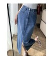 Fashionable high-waisted straight and versatile slit skirt 