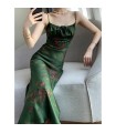 High-end Royal Sister Satin Floral Skirt